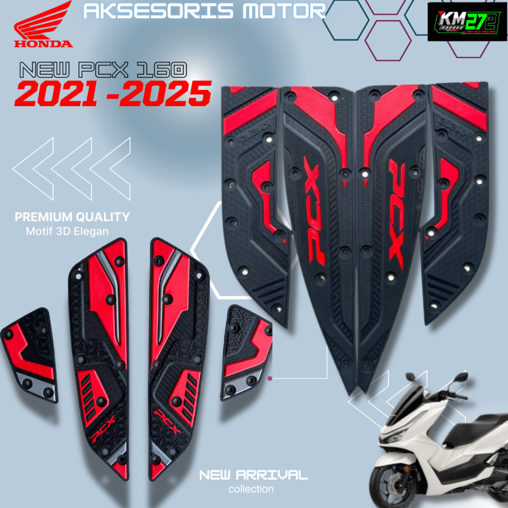 KM272 Karpet Motor Pcx 160 OLD tahun 2021 - 2024 / Alas Kaki Pcx 160 NEW 2025 / 100% Karet Premium