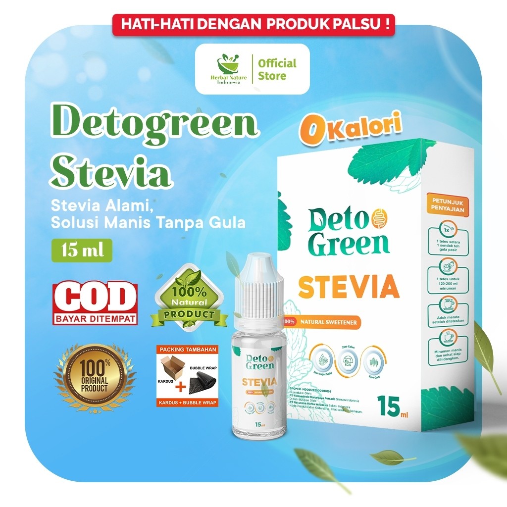 

Detogreen Stevia Nol Kalori Pemanis Gula Cair Alami 15 ML