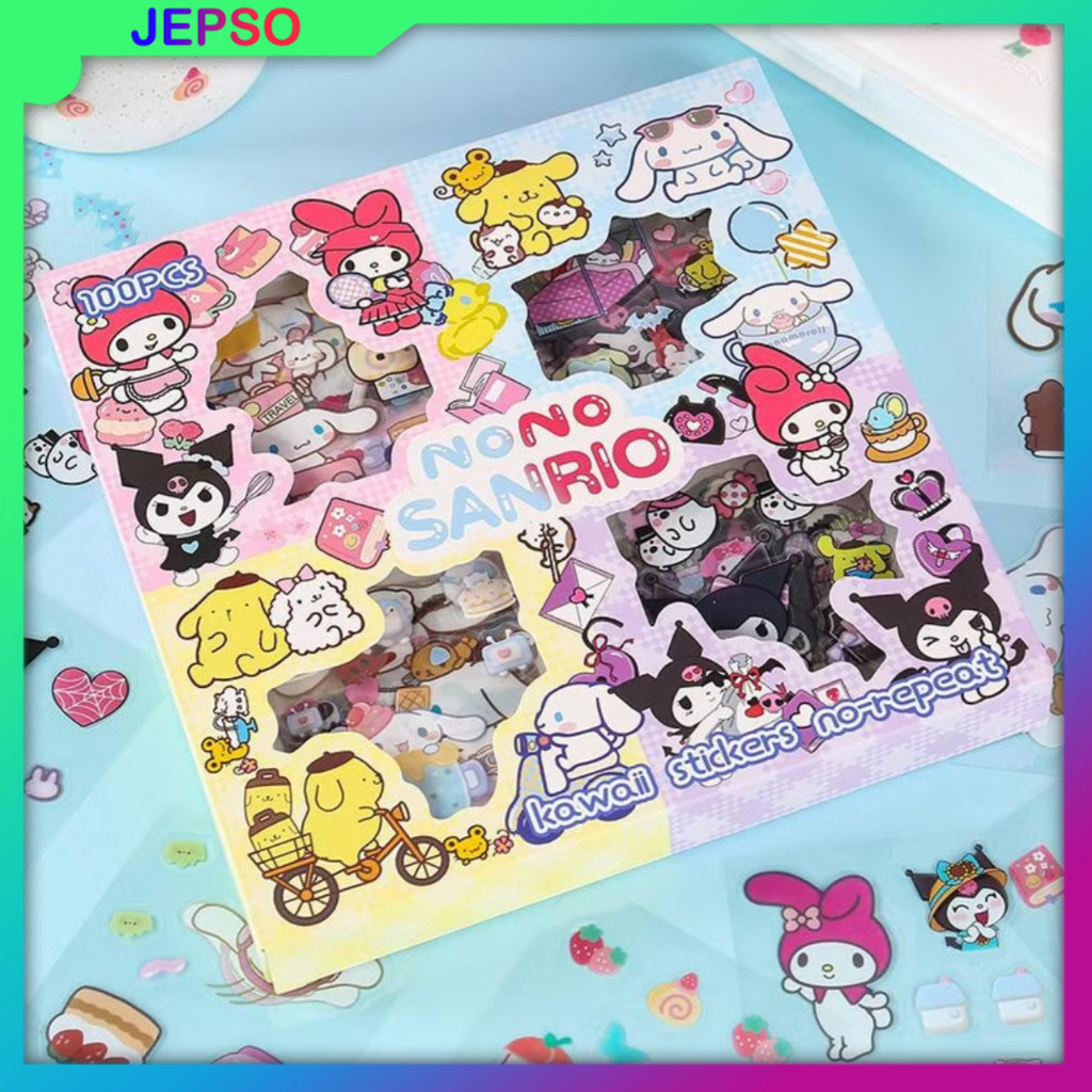

Stiker kartun korea viral sanrio Momo isi 100 Lembar Motif Kartun Korea Anti Air jepalo shop makassar