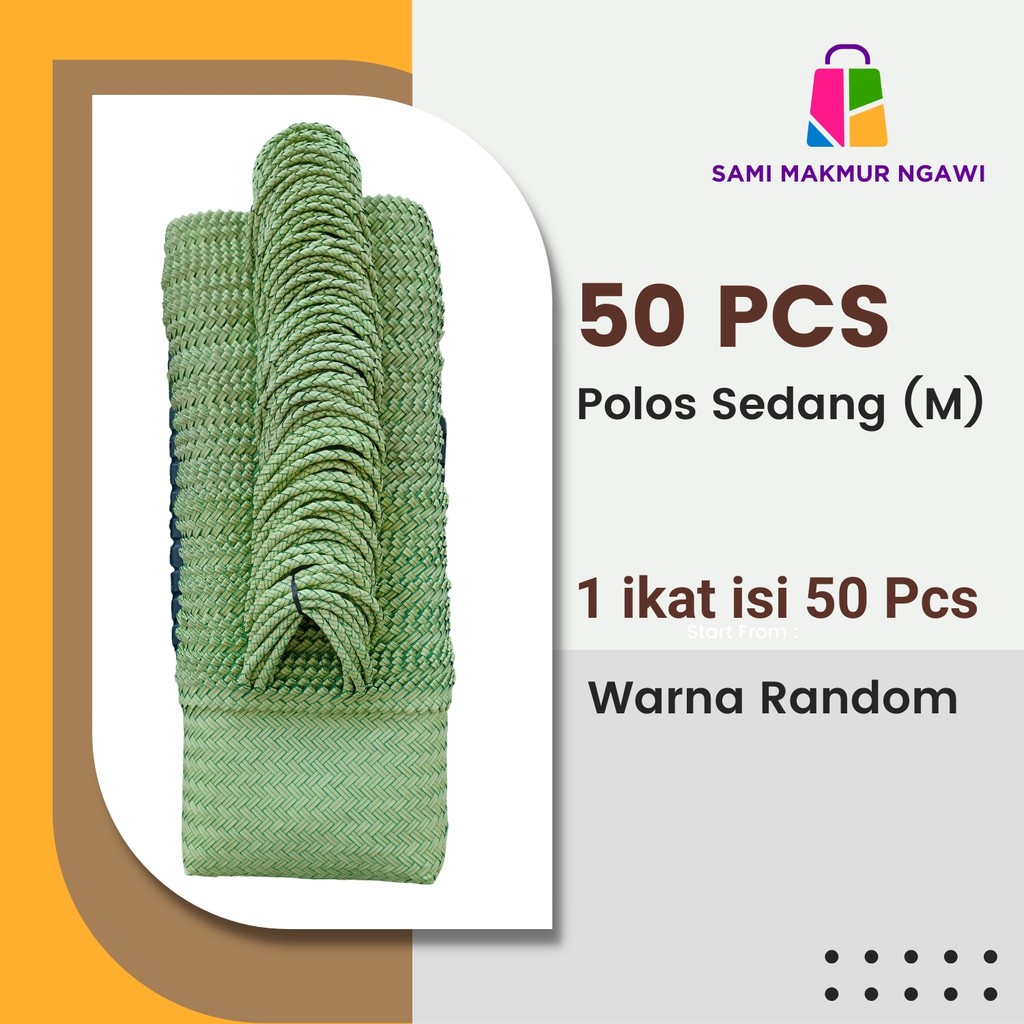 

PAKET 50 pcs Tas Anyam Polos Sedang (M) 50 Pcs