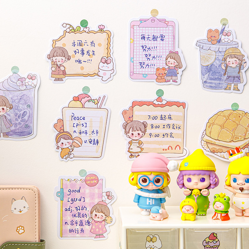 

100 pcs/pcs shaped sticky notes ins Japanese cute non-adhesive writable handbook collage handbook simple DIY hand book