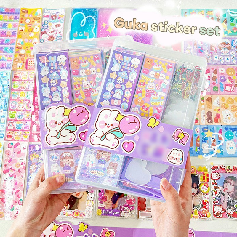 

❤️COD Kreatif DIY Stiker Set Anak-anak Mainan Gadis Scrapbook Paket Material Stiker-Yy