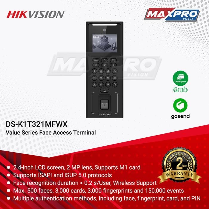 

DS-K1T321MFWX - HIKVISION ACCESS CONTROL SUPPORT WIRELESS