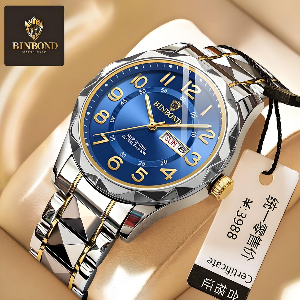 

Jam Tangan Pria Baru Asli Kalender Ganda Tahan Air Fashion Bisnis Santai Jam Tangan Bercahaya Jam Tangan Kuarsa Pria