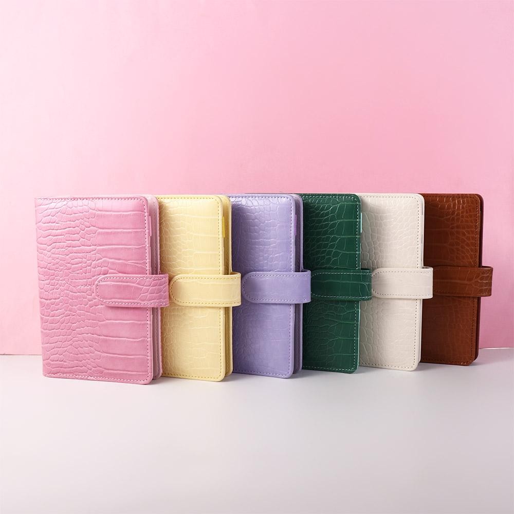 

Book School Supplies 6 Ring Crocodile Pattern PU Leather A6 Notebook Binder Cover Notepad Cover Notebook Cover Loose-Leaf Cover