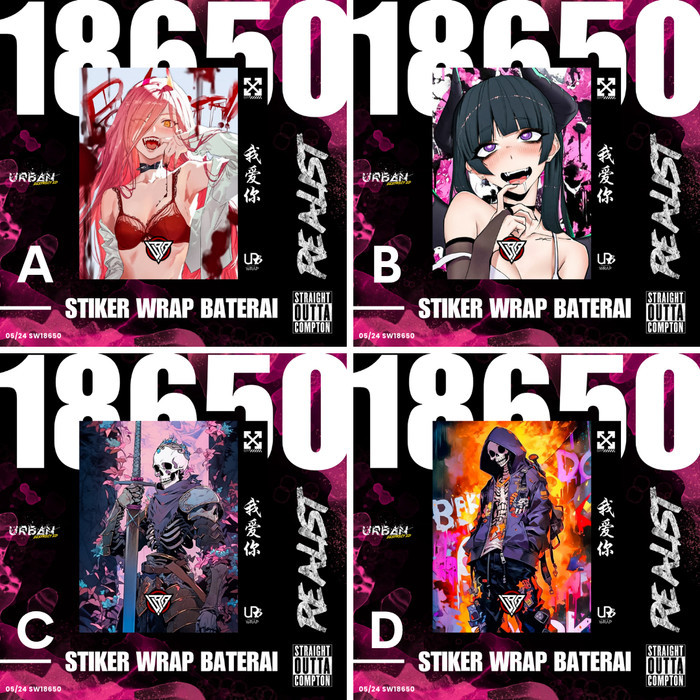 

Stiker Wrap Baterai 18650 1 Pcs Design by Catalyst Handicraft