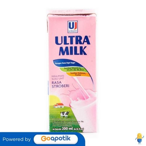 

Ultra Susu Uht Rasa Strawberry 200 Ml Tetrapak