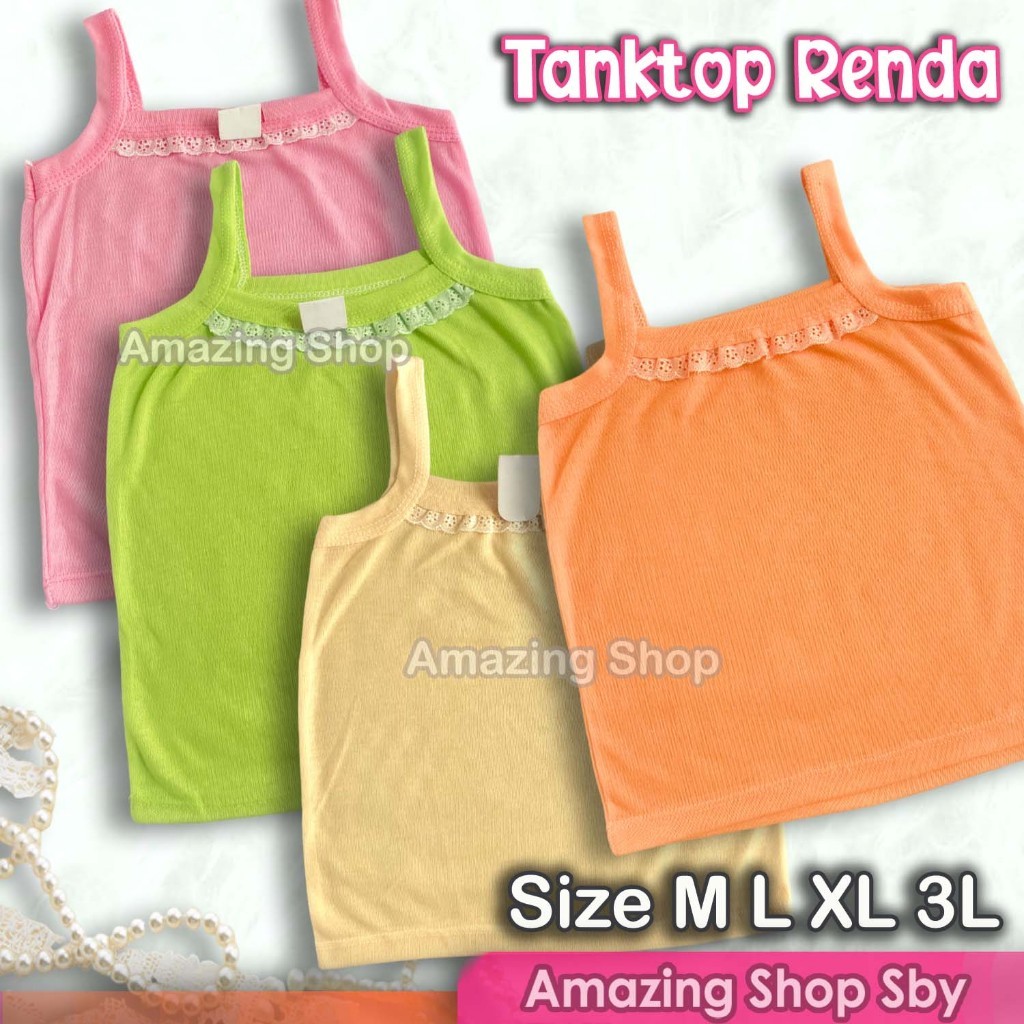 Kamisol Tanktop Aura Kaos Dalam  Renda Wanita Anak Remaja Keren