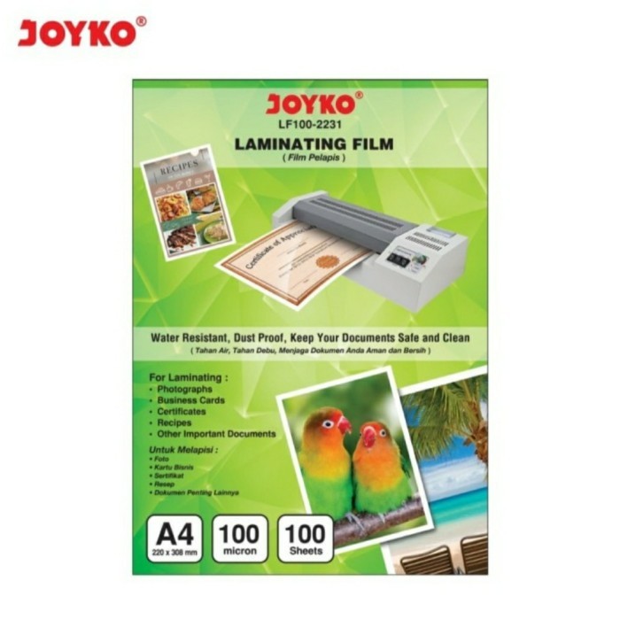 

BEST -Plastik Laminating Film A4 ( isi 100 Lembar)-Laminator/Mesin Laminasi