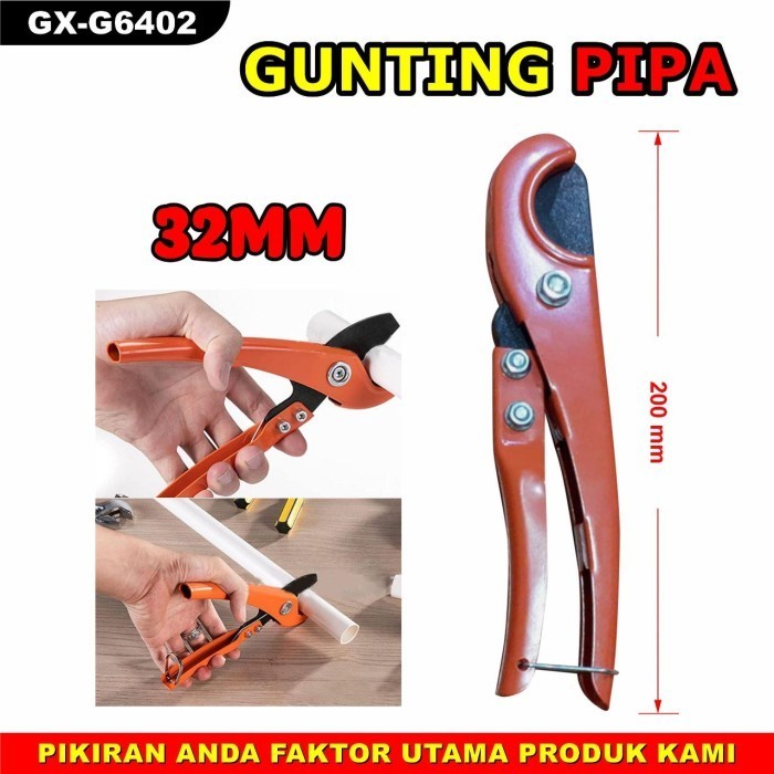 

SP4 Gunting Potong Alat Pemotong Pipa PVC Pipe Tubing Plastik Cutter Ukuran 16 sd 32mm