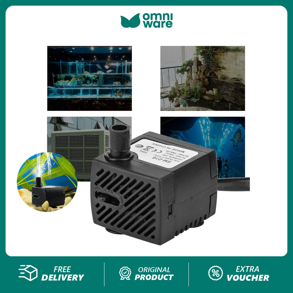 

OMNIWARE Pompa Air Aquarium Akuarium Internal Bebas Power Hidroponik Aquascape Submersible Ultra
