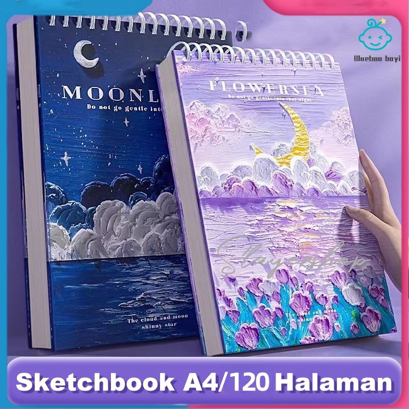 

NEW UpgradeOne+One Sketchbook A4 Aesthetic Buku Gambar Vertikal Jilid Spiral 60 Lembar/120 Halaman
