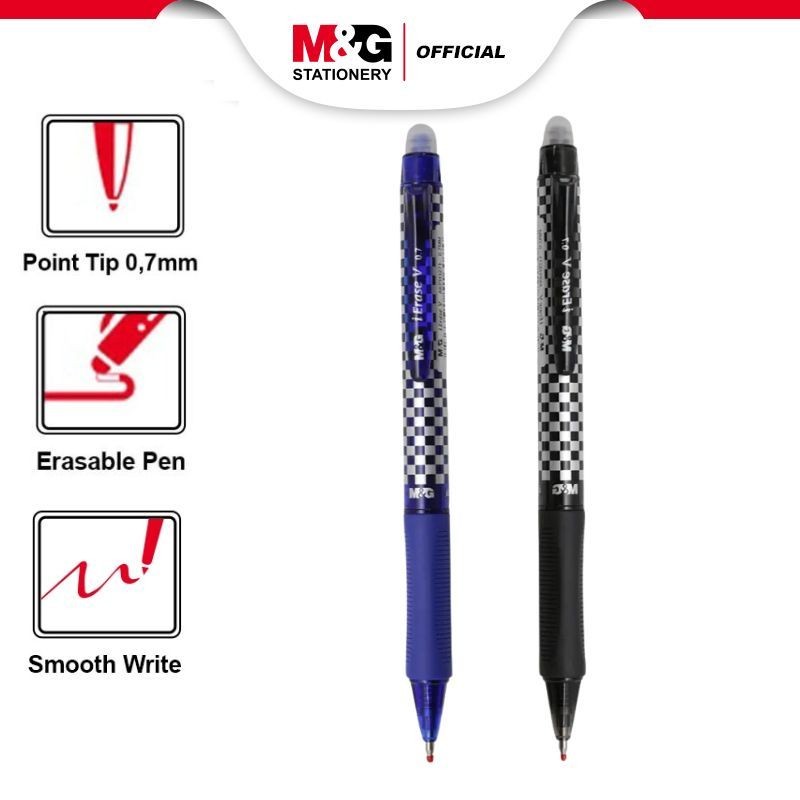 

M&G Pulpen Retractable Erasable Gel Pen 0.7mm Write Smooth and Erase Clean