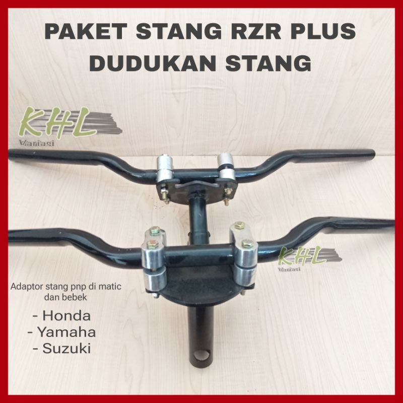 Paket Stang Rzr plus Dudukan Stang Honda Yamaha Suzuki Matic Bebek Modif Trondol Roadrace