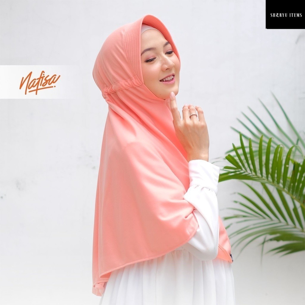 Nafisa Hijab Santai - Jilbab Instan Serut Kaos - Kerudung bergo simple