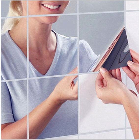 STICKER CERMIN DINDING - MIRROR WALL STICKER - STICKER DEKORASI