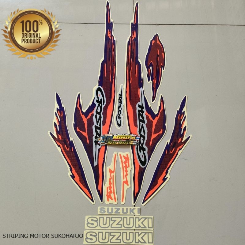 (ORI) Striping Suzuki crystal tune merah  kualitas original pabrik
