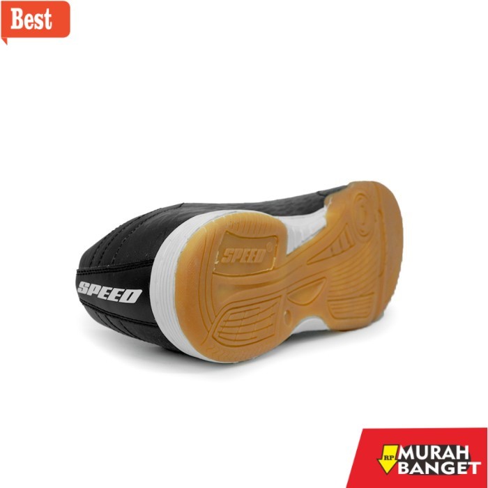 rekomendasi sepatu futsal Speed - Aksa Hitam Putih - Sepatu Futsal Olahraga Original 38-42 - Hitam P