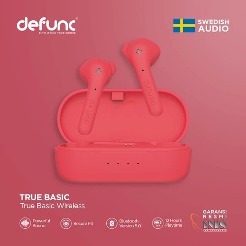 Defunc True Basic True Wireless Eauds Eahone TWS Defunc - Red
