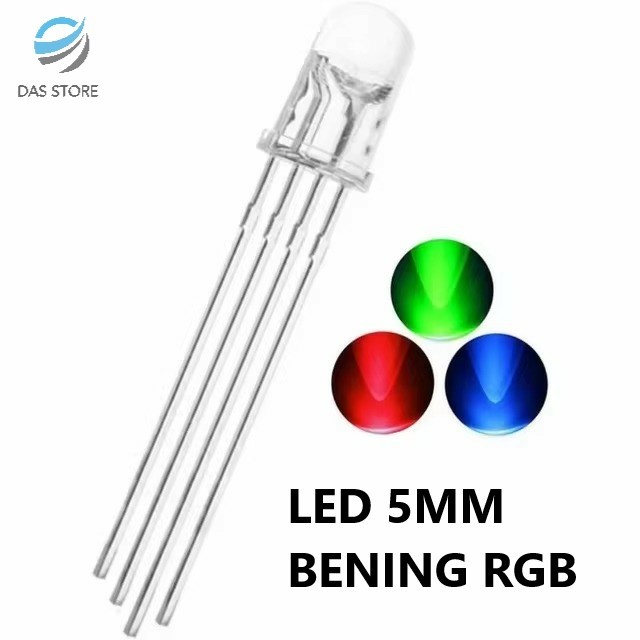 LED 5mm BENING NYALA RGB / LED 5mm BRIGHT CLEAR NYALA RGB / LAMPU LED 5mm