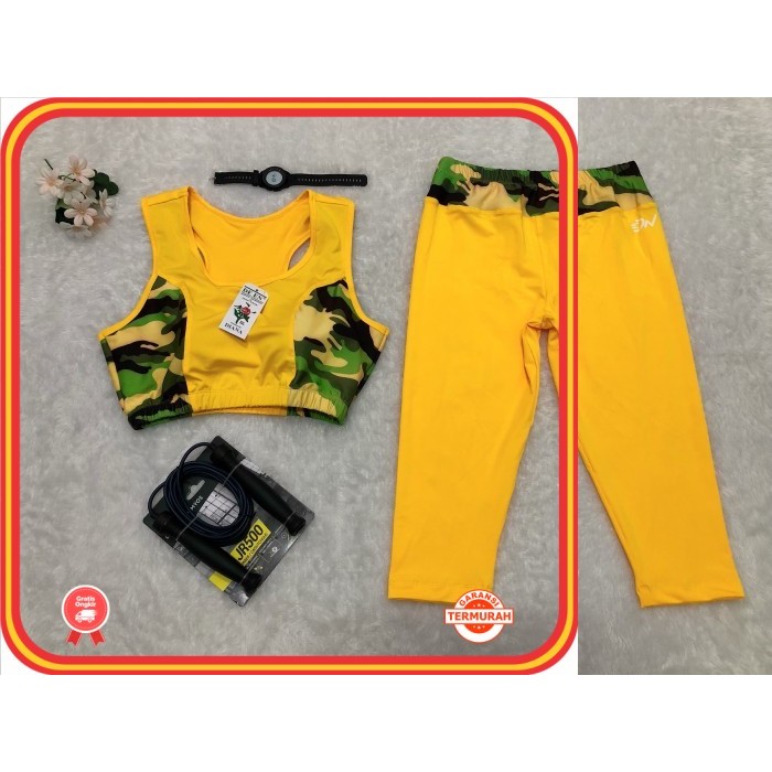 Style Korean Olahraga Pakaian Baju Murah Pria Wanita Lari Senam Zumba /Setelan sport bra dan celana 