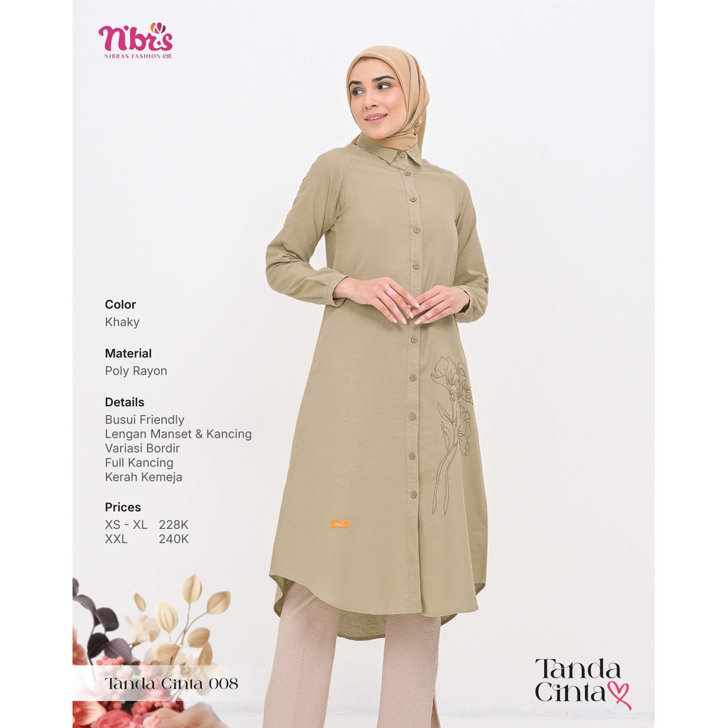 Tunik Wanita Premium Tanda Cinta Motif Bunga di Depan 008 by Nibras