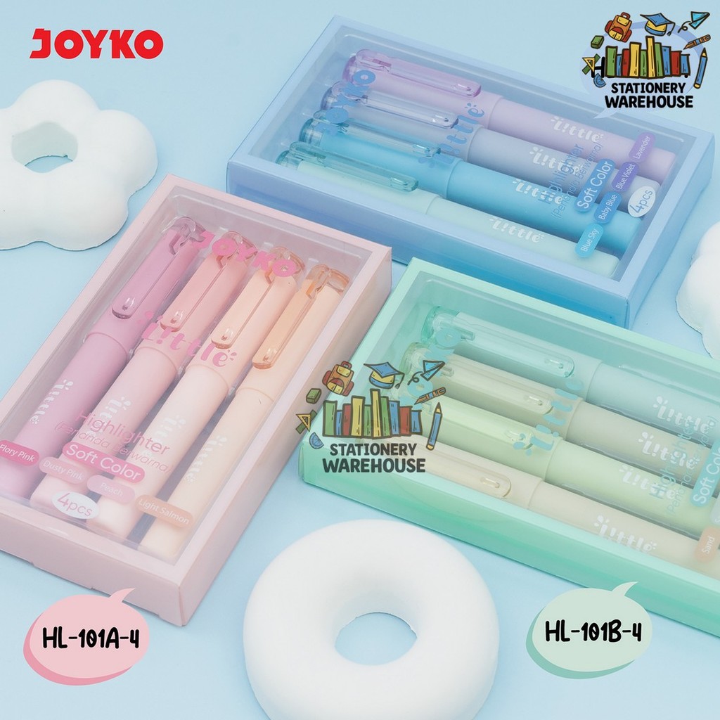

Penanda Berwarna Highlighter Joyko HL-101 Soft Color Little HL-101A-4 , HL-101B-4 , HL-101C-4