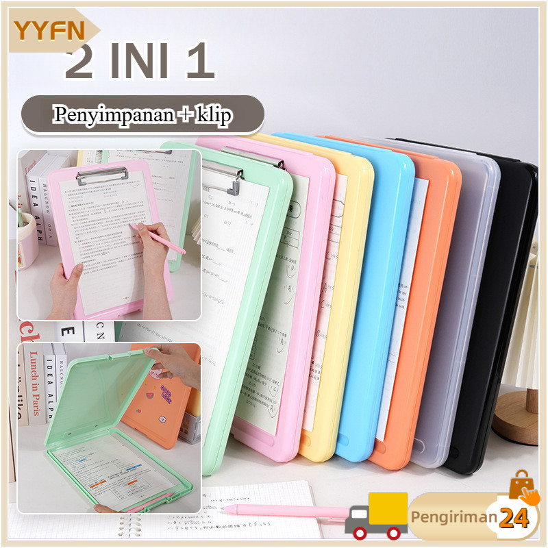 

2 in 1 Clipboard + Storage Alas Papan Ujian / Papan Jalan 2in1 / Clip Board A4-Perlengkapan Sekolah Dan Kerja