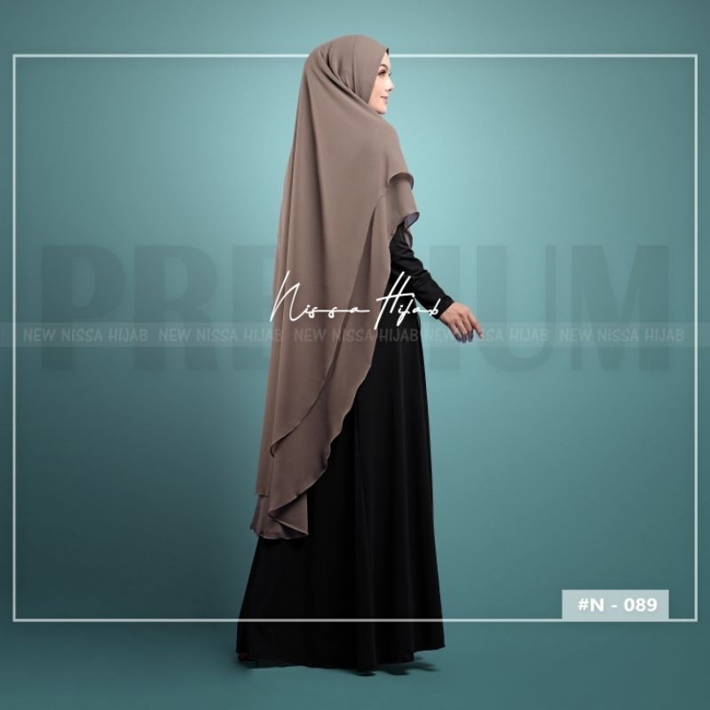 ZF76YA Khimar  Ceruti Jumbo Lancip 2 Layer Soft Pad Antem Nissa_Hijab - Muslim Syari  Kerudung  Inst