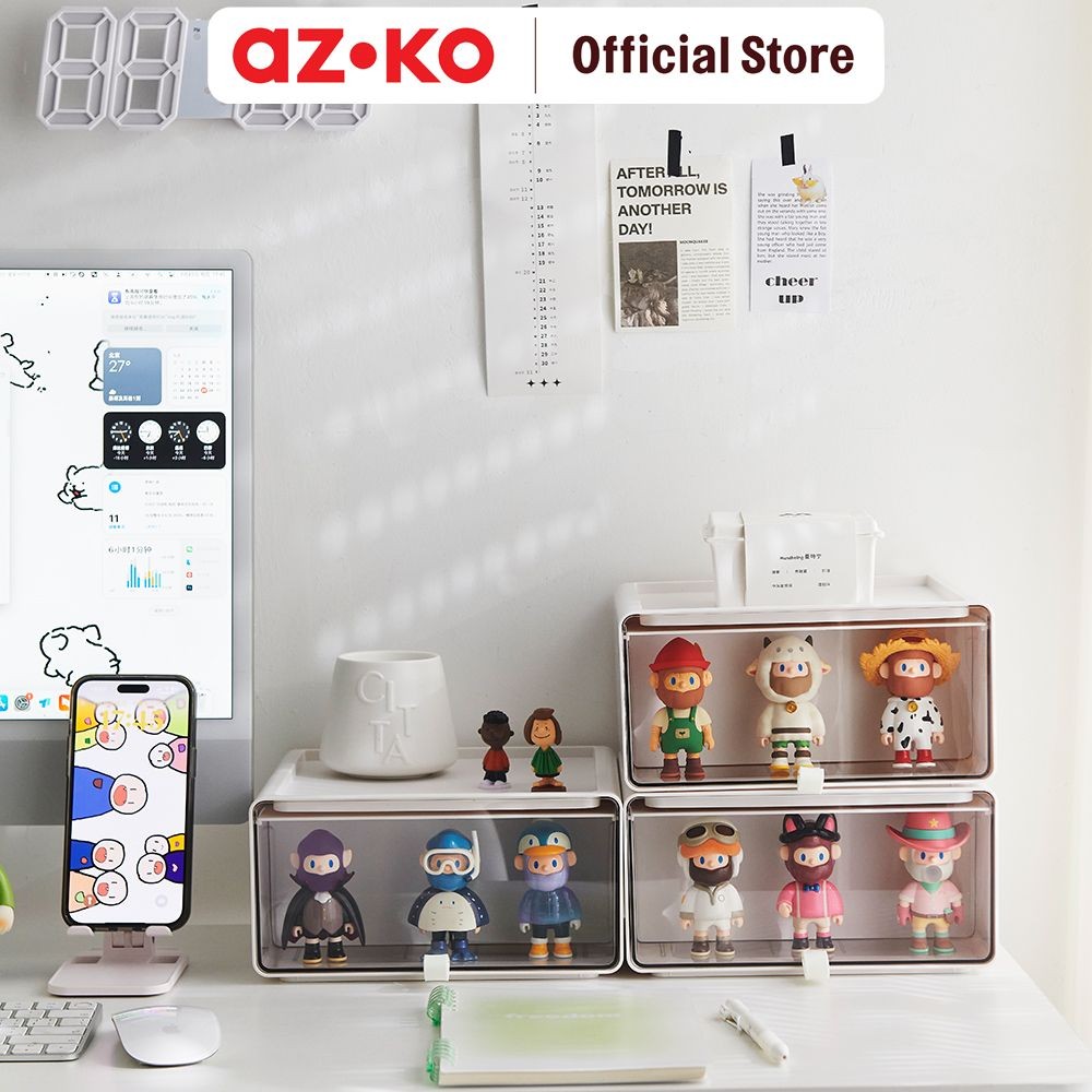 AZKO Stora Kotak Pajang Action Figure Stackable Drawer Display Box Tempat Koleksi Pajangan Storage T