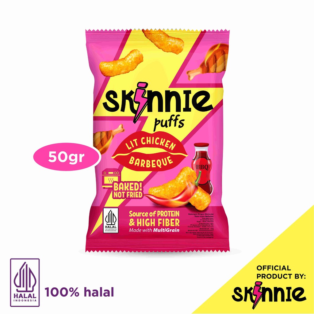 

[TEBUS MURAH] Skinnie Power Puffs Lit Chicken BBQ 50gr