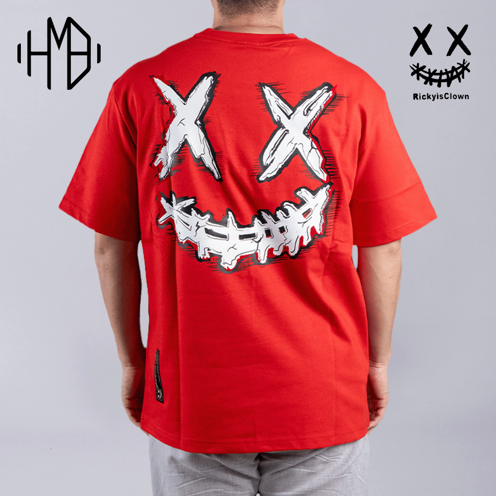 RIC Ricky Is Clown Ricky Is Clown Fire Suede Outline Tee rickyisclown 100% Authentic