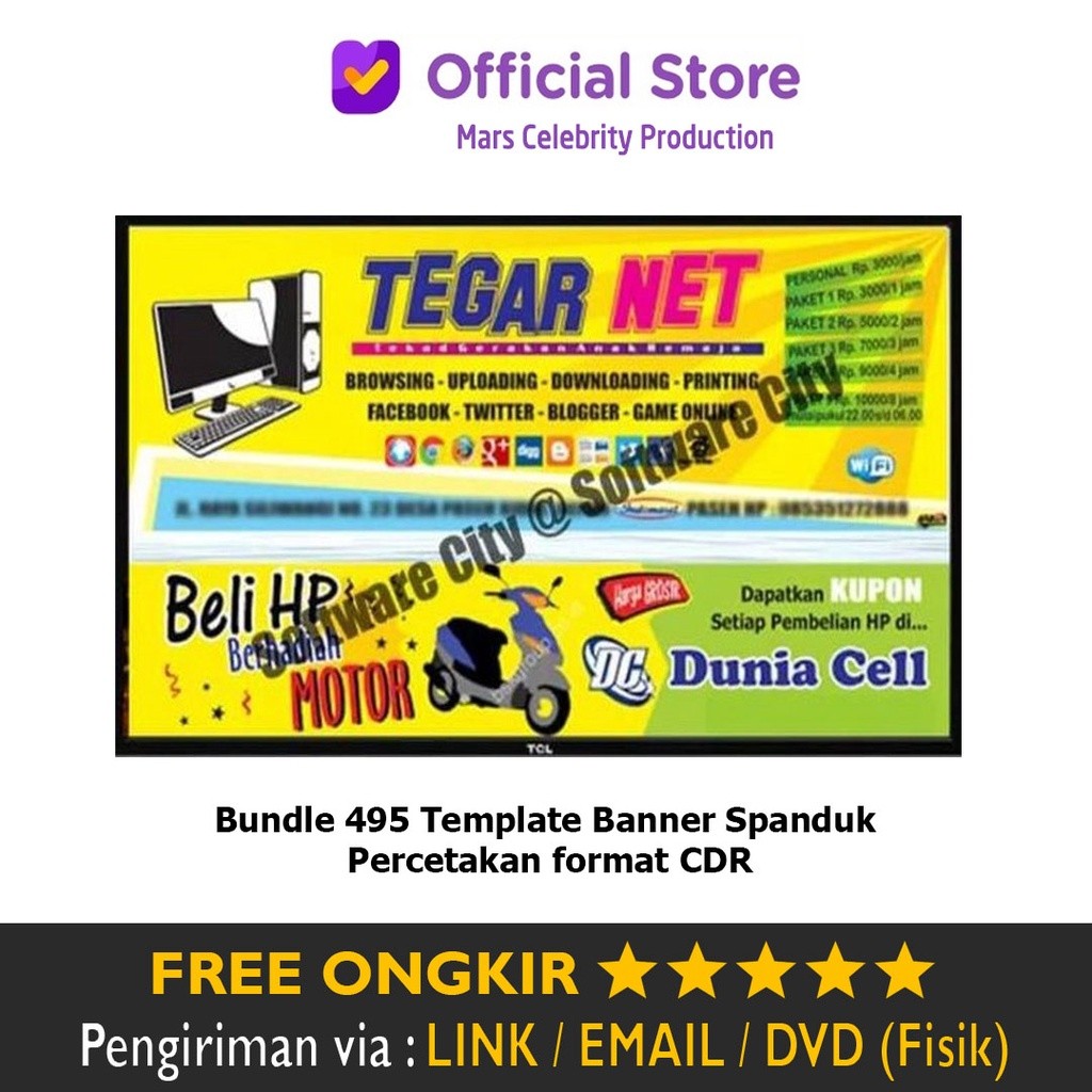 Bundle 495 Template Banner Spanduk Usaha Percetakan format Corel CDR