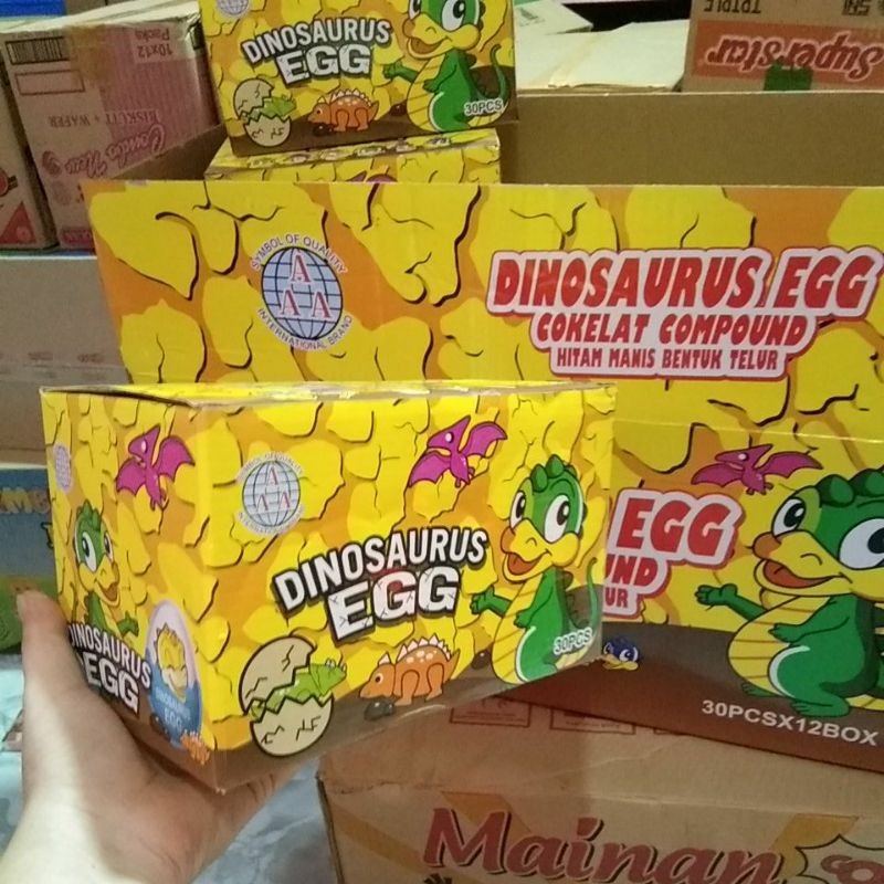 

Dinosaurus Egg Cokelat compound 1 box isi 30 pcs