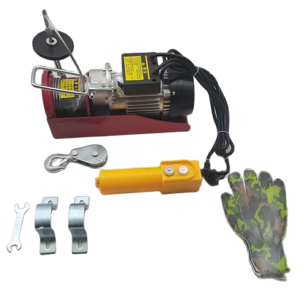 PA300 Household Miniature Electric Hoist Crane 220V/650W Portable Remote Control Jack With Wire Flat