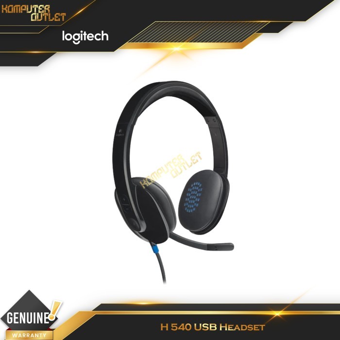 Logitech H540 USB Headset, Over-ear Headphones dengan Kualitas Suara Terbaik