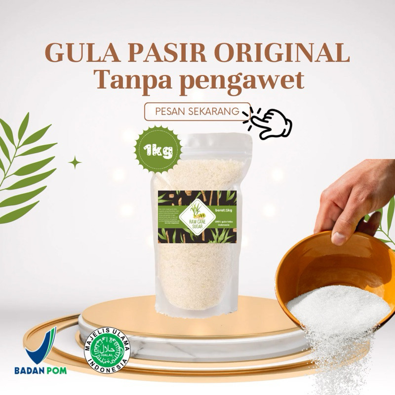 

Gula pasir raw cane 1kg Original tanpa pengawet tanpa pemutih