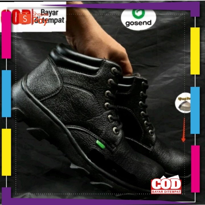 [PREMIUM ORIGINAL] Sepatu Safety Boots sepatu kerja pabrik lapangan kitchen, pabrik, SPBU Terlaris