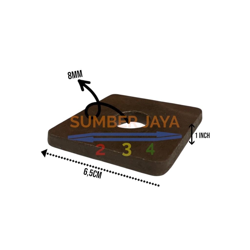 Ring plat kotak 8mm / Washer