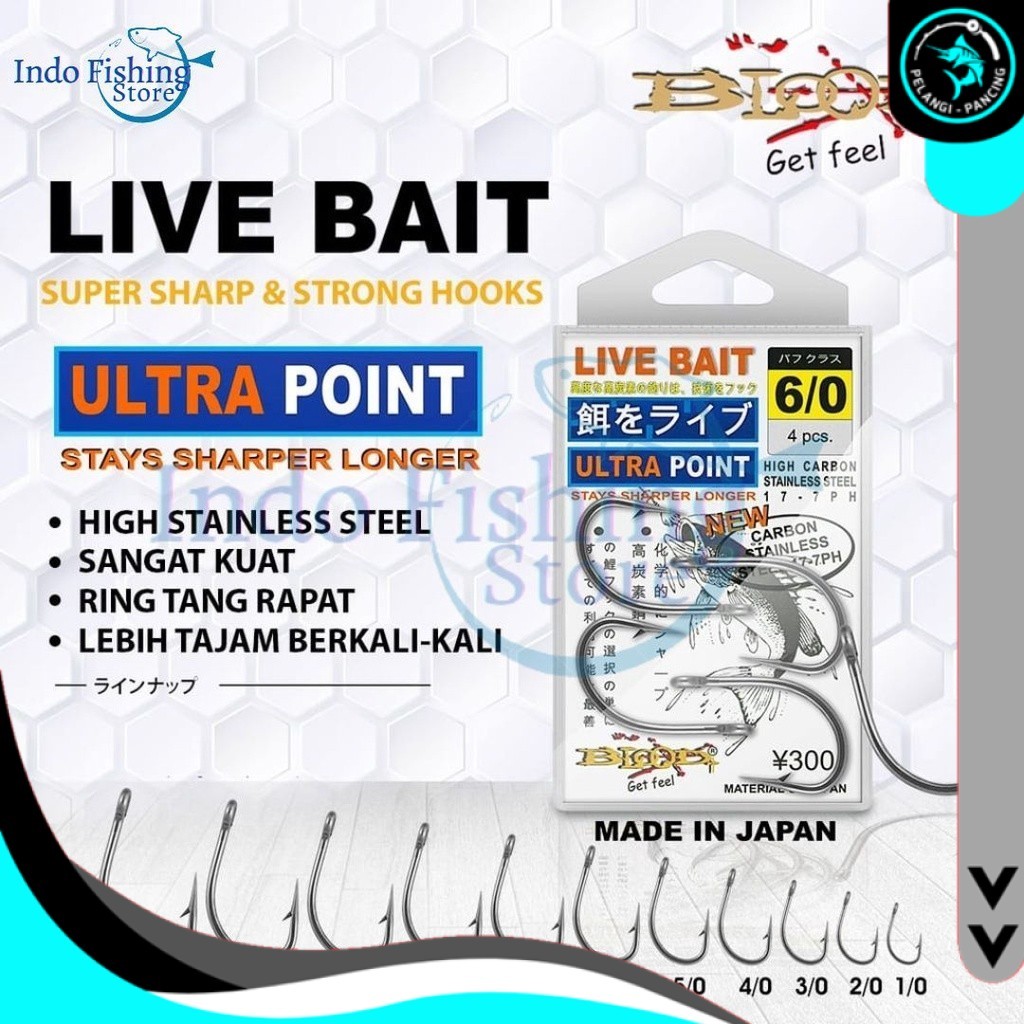 Mata Kail pancing BLOOD Live bait STAINLESS STEEL