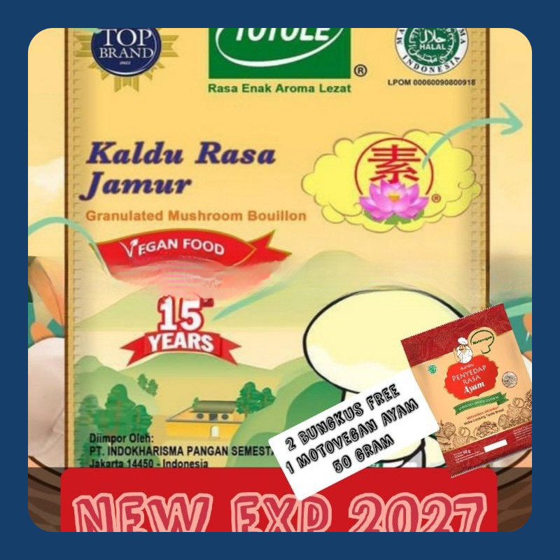 

Totole kaldu jamur kemasan jumbo 1 kg / 1000 gram / 1kg logo halal exp 2027