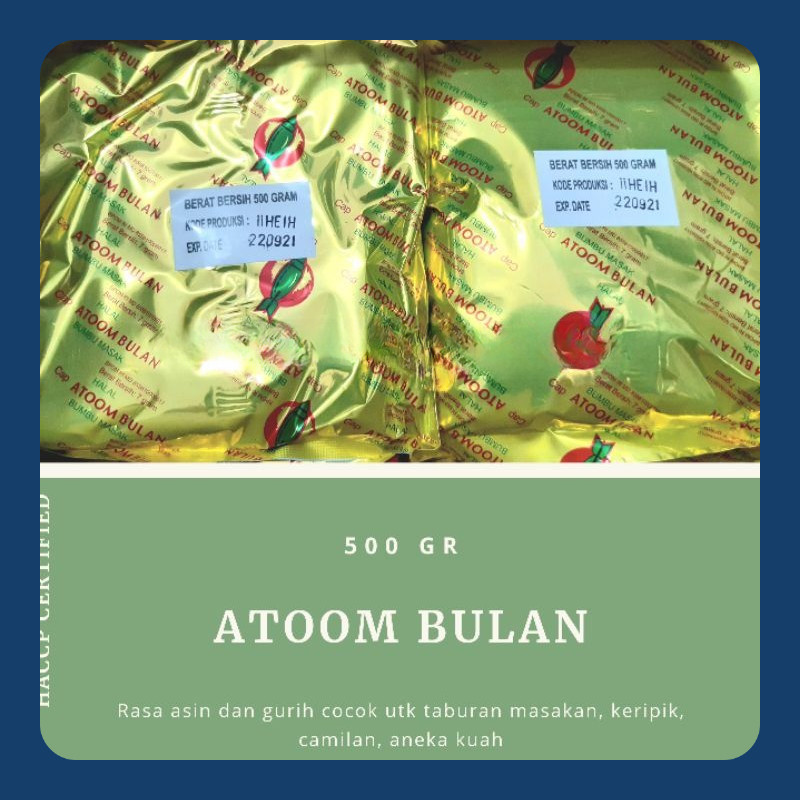 

BUMBU MASAK / PENYEDAP RASA CAP ATOOM BULAN 500gr