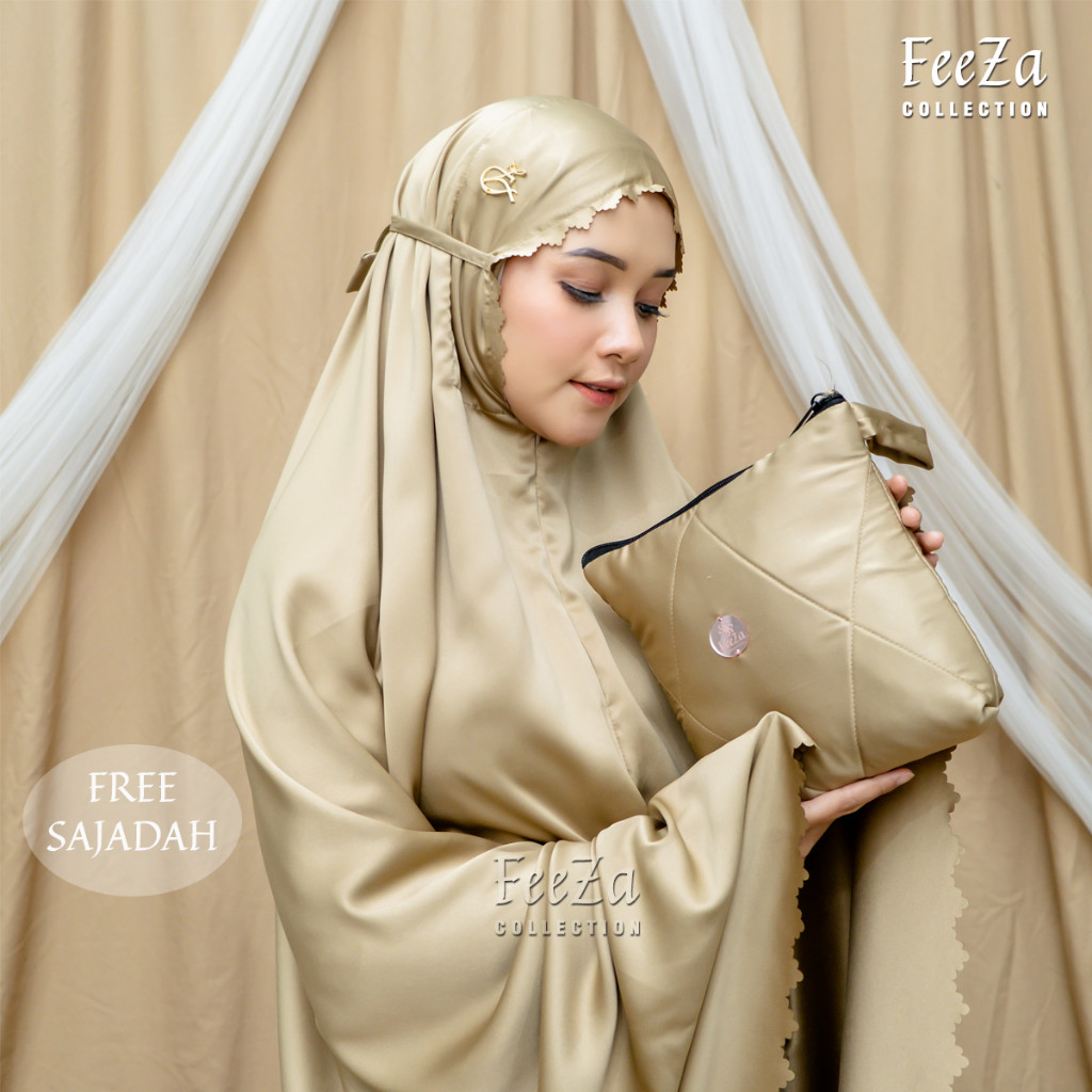 FeeZa Mukena Dewasa 2in1 Set Sajadah Laser Cut Silky FeeZa - Mukenah Dewasa Mukena Travel Mukenah Tr