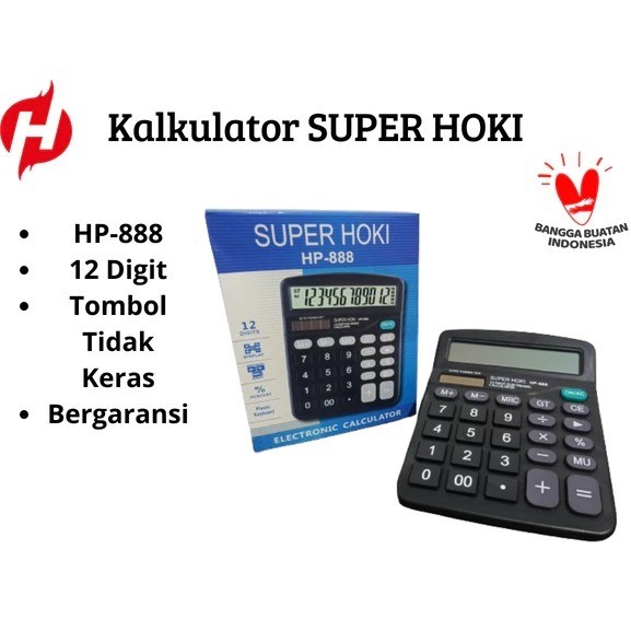 

[AE] TERLARIS Kalkulator 12 digit SUPER HOKI (tanpa batrei, WAJIB beli baterai sendiri) tt7