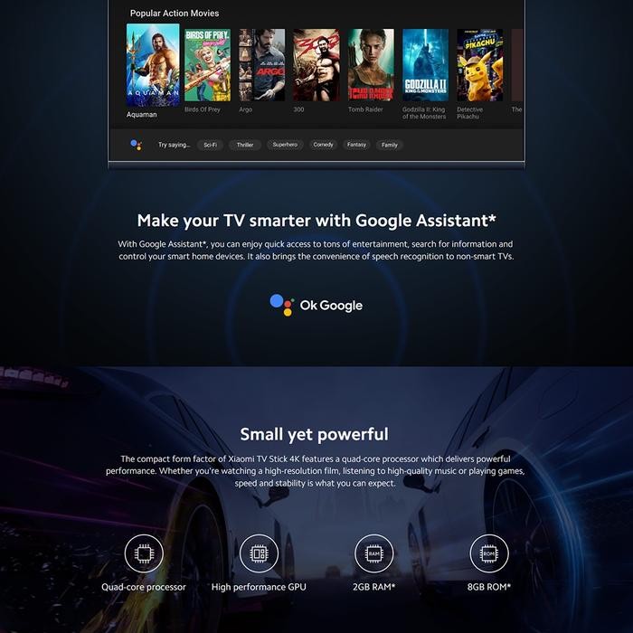 Xiaomi Mi TV Stick 4K Android 11 Smart Tv Quadcore Dongle HDMI Dolby - 4K VERSION