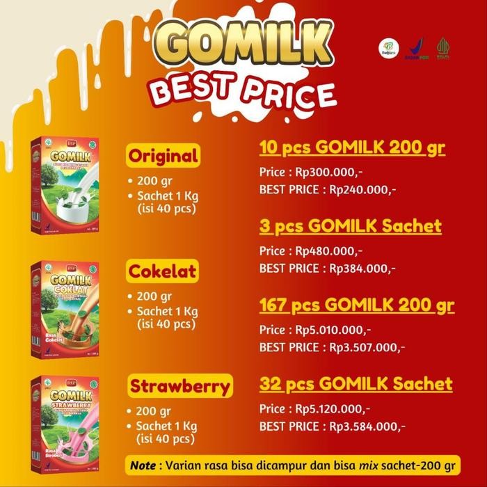 

[Best Seller] GOMILK Susu Etawa Herbal Paket Bonus Paling Best Seller - Campur