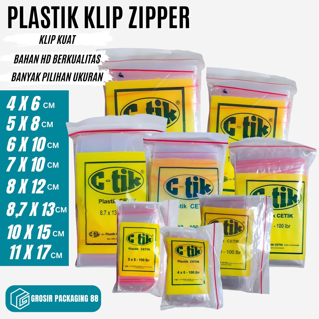 

Plastik Klip Ziplock Isi 100 11X17 12X20 15X20 16X25 25X35 30X40 35X45 Plastik Aksesoris Pakaian Bening