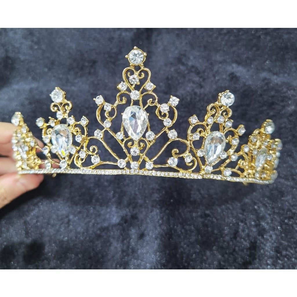 REGALYN  - Mahkota hijab gold & silver- apex crown / mahkota pengantin wedding crown princess Prewed