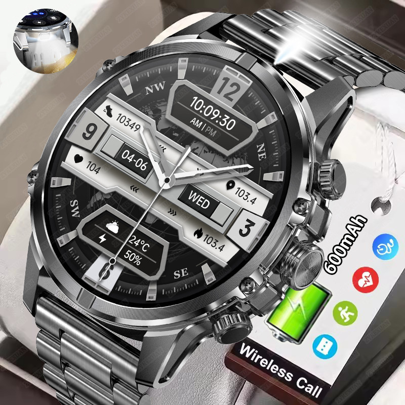 For Xiaomi Outdoor Military Smart Watch Men LED Flashlight Waterproof outdoor sports tracker Bluetoo