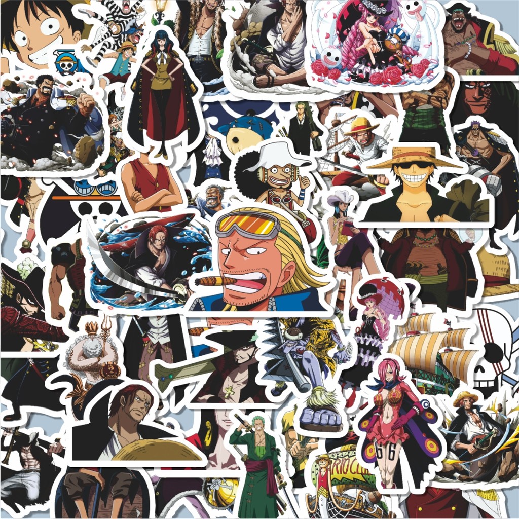 

100PCS Lucu Stiker Anime One Piece Versi 10 Stiker Aesthetic Stiker Anti Air Stikers Berperekat Waterproof sticker decal buat Motor Helm Buku Journal Koper Casing HP Laptop Botol Minum Hadiah anak